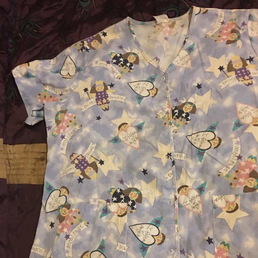 Angel face Comfortable Short Sleeves Scrub